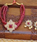 Gold platted cz beads chocker set