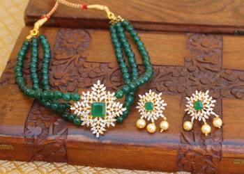 Gold platted cz beads chocker set 1