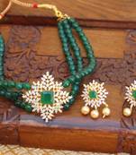 Gold platted cz beads chocker set