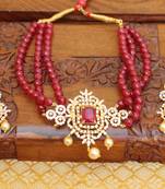 Gold platted cz beads chocker set