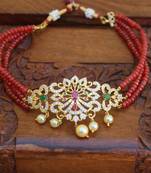 Gold platted cz beads chocker set