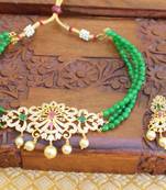 Gold platted cz beads chocker set