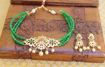 Gold platted cz beads chocker set 2
