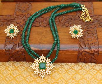 Gold platted cz beads chocker set 1