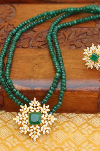 Gold platted cz beads chocker set
