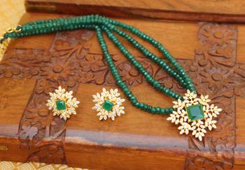 Gold platted cz beads chocker set 2
