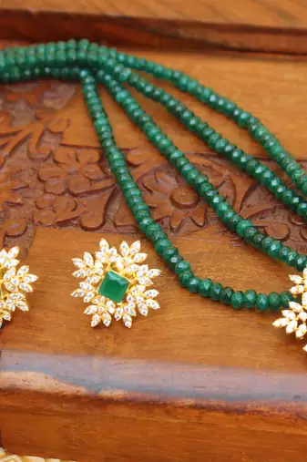 Gold platted cz beads chocker set