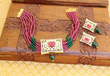 Gold platted cz beads chocker set 1