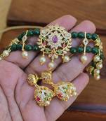 Gold platted cz beads chocker set