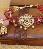 Gold platted cz beads chocker set