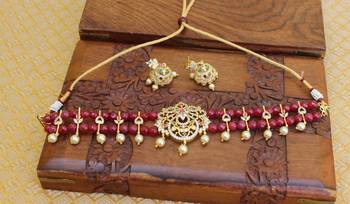 Gold platted cz beads chocker set 3