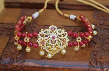 Gold platted cz beads chocker set 1