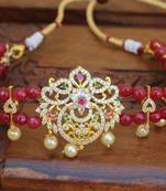 Gold platted cz beads chocker set