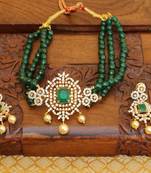 Gold platted cz beads chocker set