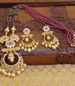 Gold platted beads necklace set