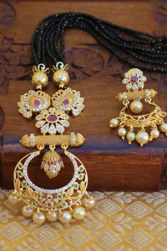Gold platted beads necklace set
