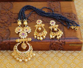 Gold platted beads necklace set 1