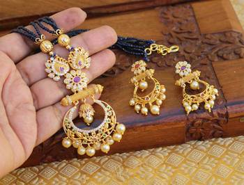 Gold platted beads necklace set 2
