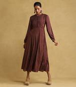 Burgundy printed dress By ritu kumar