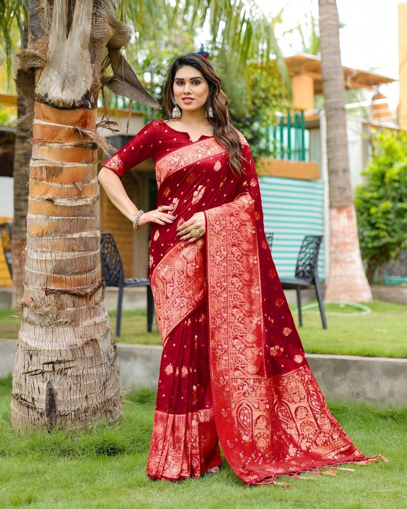 multi Premium Actress Wear edding Wear Dola Silk Woven Designer Saree