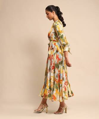 Blue floral print dress By ritu kumar 2