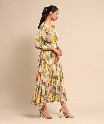 Blue floral print dress By ritu kumar 3