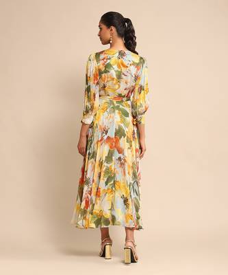 Blue floral print dress By ritu kumar 4