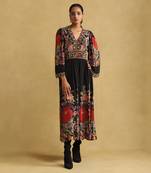 Black floral print dress