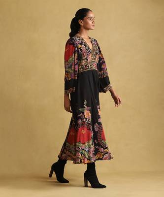 Black floral print dress 3