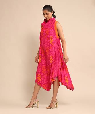 Fuschia floral print dress By Ritu kumar 2