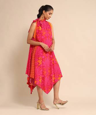 Fuschia floral print dress By Ritu kumar 3