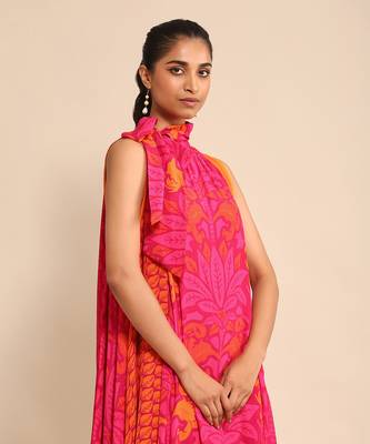 Fuschia floral print dress By Ritu kumar 5