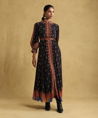 Black printed dress by Ritu kumar 1
