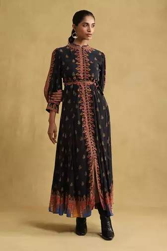 Black printed dress by Ritu kumar