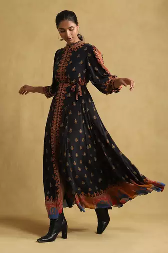 Black printed dress by Ritu kumar