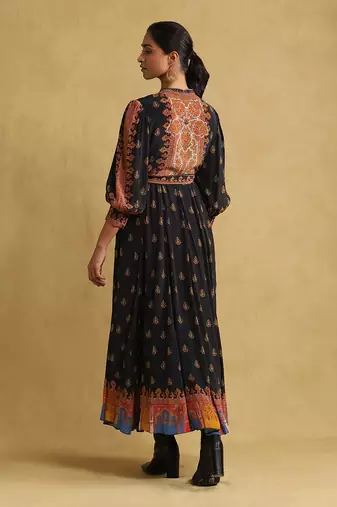 Black printed dress by Ritu kumar