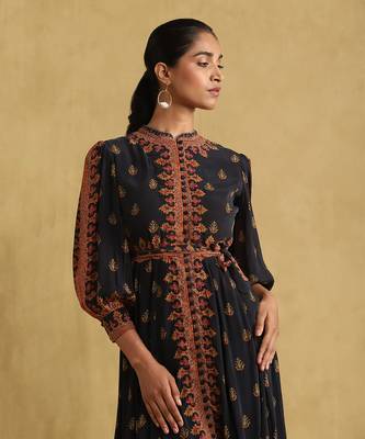 Black printed dress by Ritu kumar 5