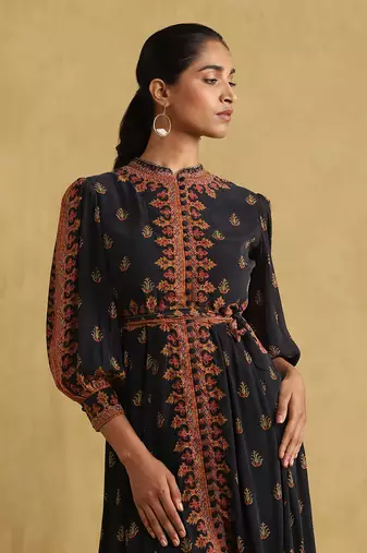Black printed dress by Ritu kumar