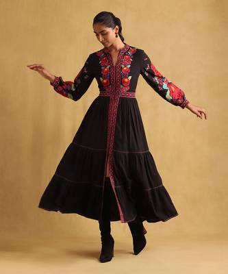 Black floral dress By Ritu kumar 1