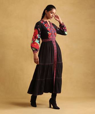 Black floral dress By Ritu kumar 3
