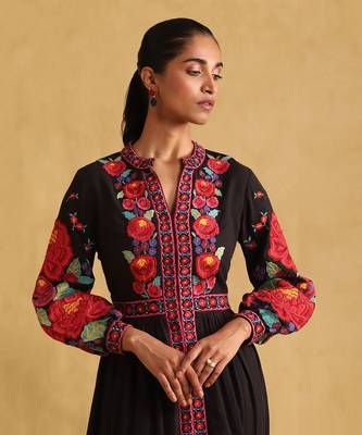 Black floral dress By Ritu kumar 5