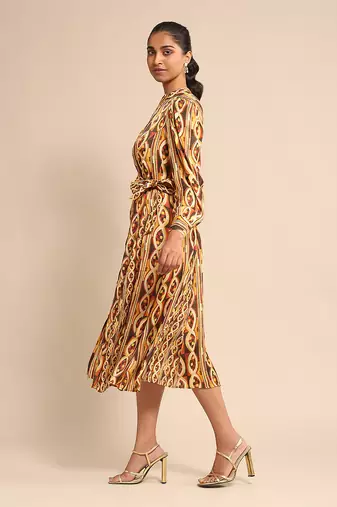 Rust print dress By Ritu kumar