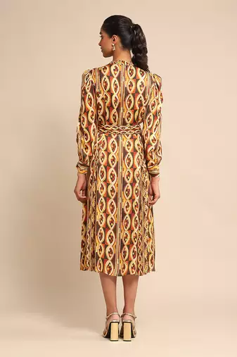 Rust print dress By Ritu kumar
