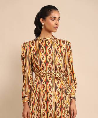 Rust print dress By Ritu kumar 5
