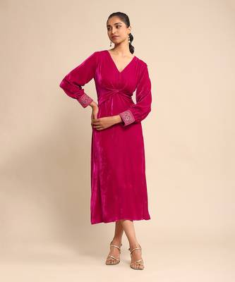 Fuschia solid dress by Ritu kumar 1