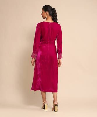 Fuschia solid dress by Ritu kumar 4
