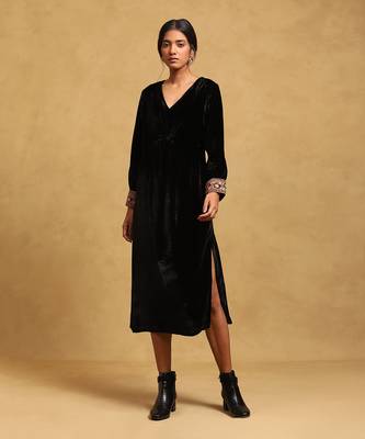 Black solid dress by RITU KUMAR 1