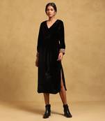 Black solid dress by RITU KUMAR
