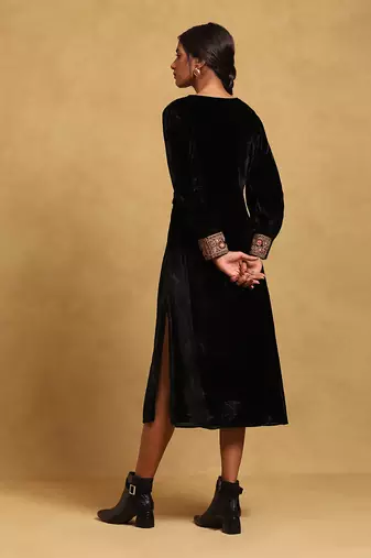 Black solid dress by RITU KUMAR