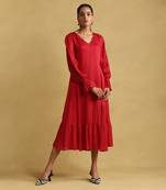 Pink solid dress by RITU KUMAR